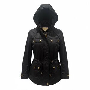 Michael Kors Black Hooded Rain Jacket